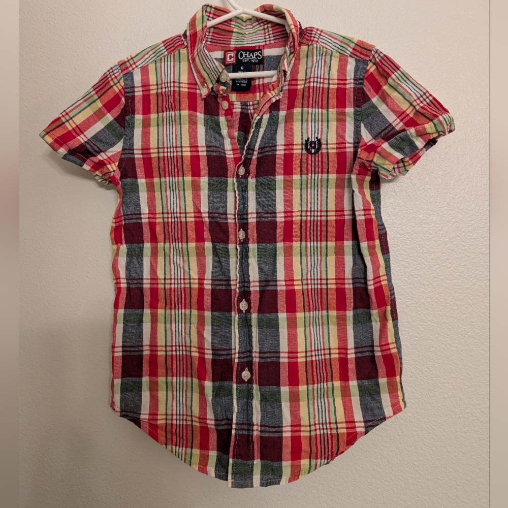 Chaps Multicolor Plaid Cotton Shirt Size 6